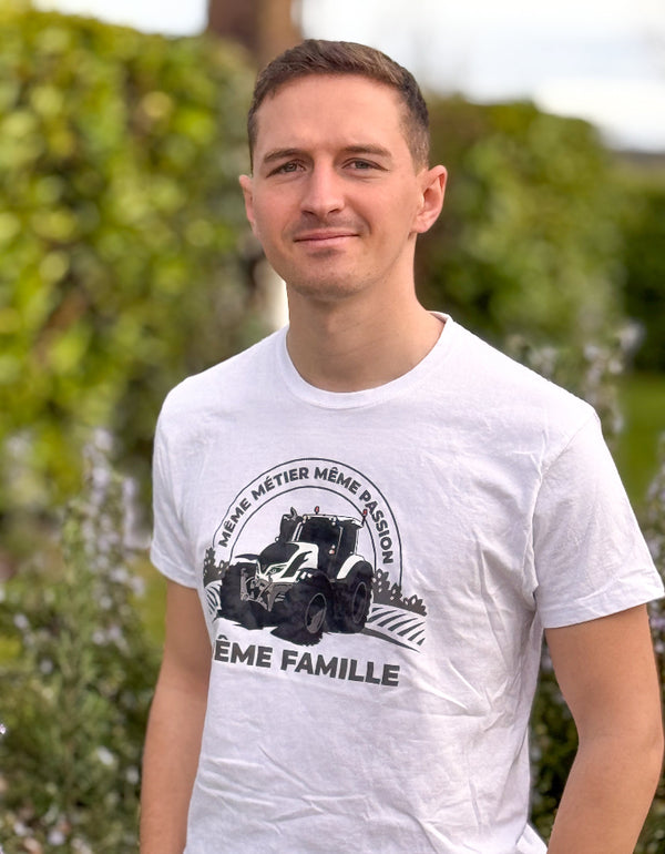 Tracteur Blanc t-shirt unisexe